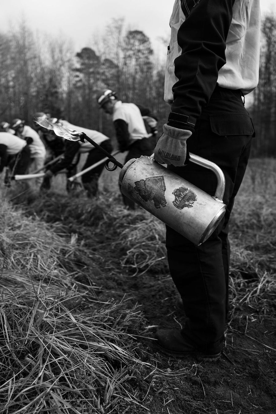 Wildland firefighters during a Red Card pack test